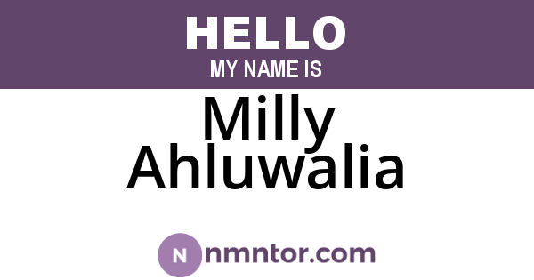 Milly Ahluwalia
