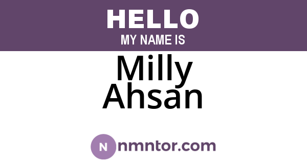 Milly Ahsan