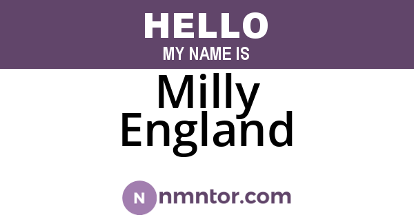 Milly England