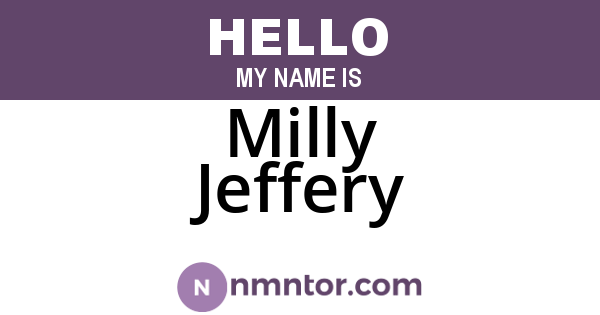 Milly Jeffery