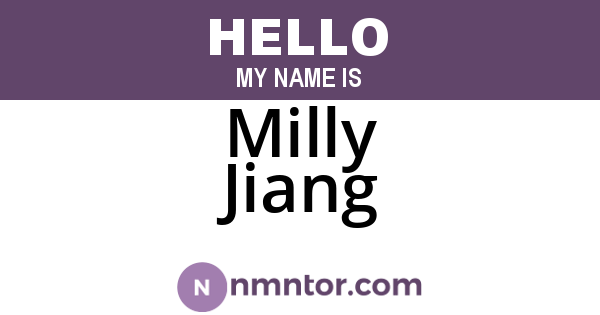 Milly Jiang