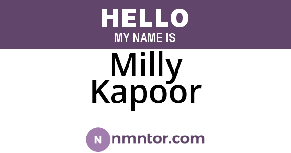 Milly Kapoor