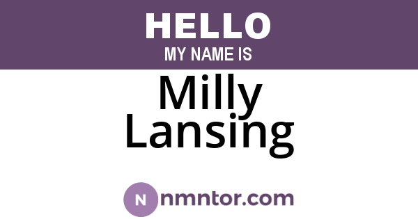 Milly Lansing
