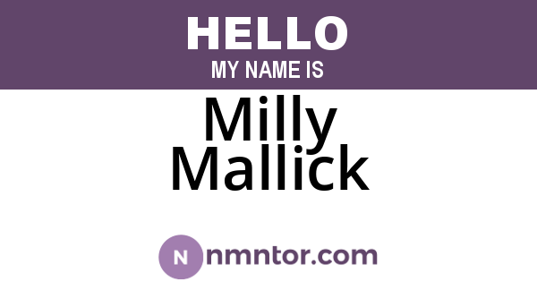 Milly Mallick