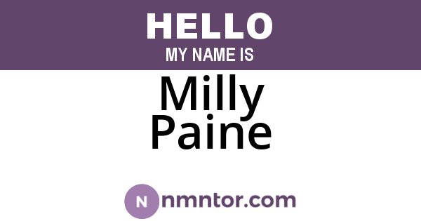 Milly Paine