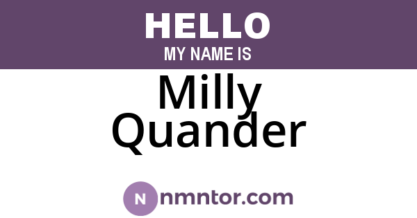 Milly Quander