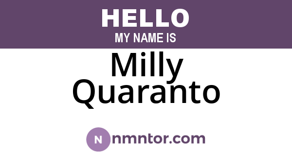 Milly Quaranto