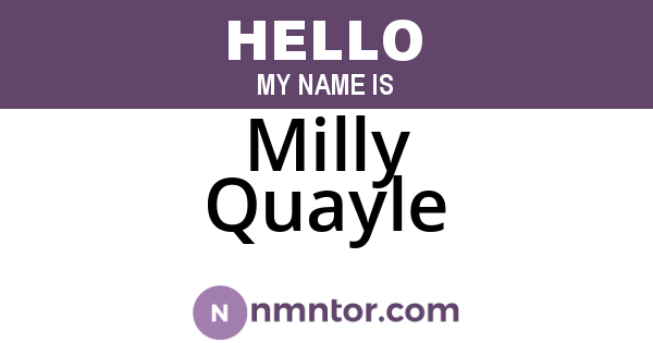 Milly Quayle