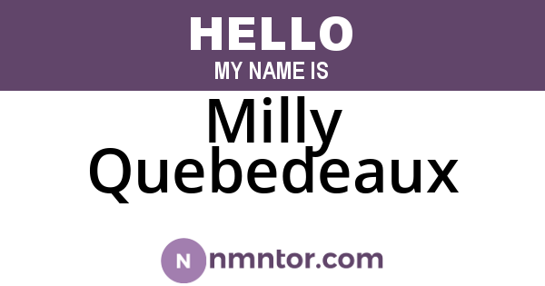 Milly Quebedeaux