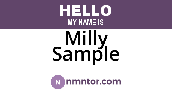 Milly Sample