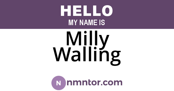 Milly Walling