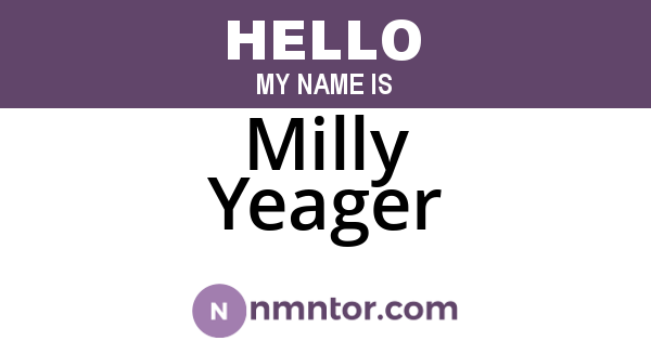 Milly Yeager