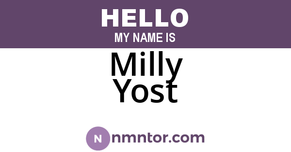 Milly Yost