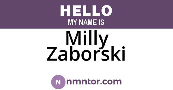 Milly Zaborski