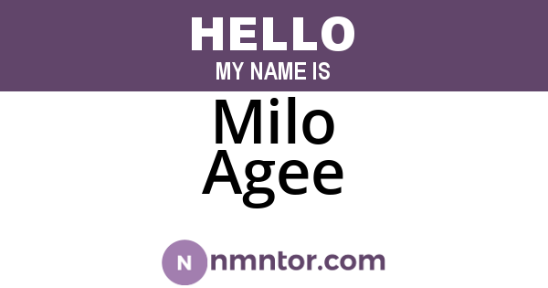 Milo Agee