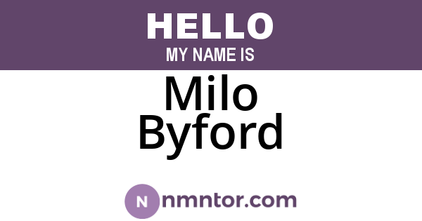 Milo Byford