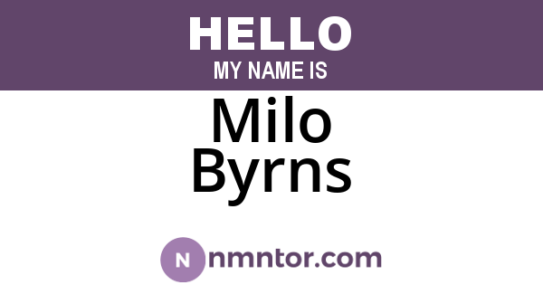Milo Byrns