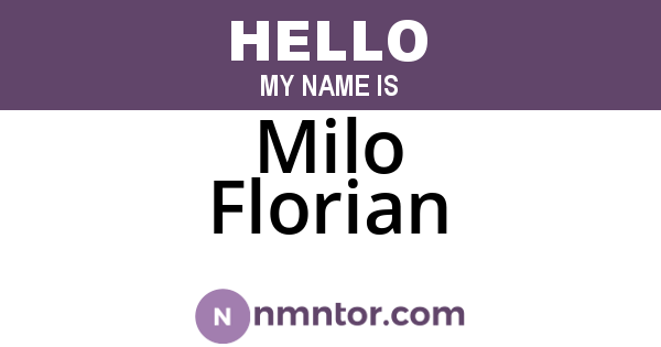 Milo Florian