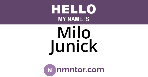 Milo Junick
