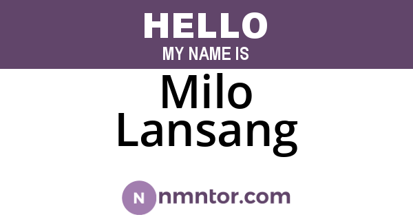 Milo Lansang
