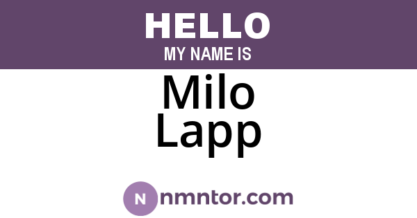 Milo Lapp