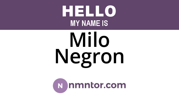 Milo Negron