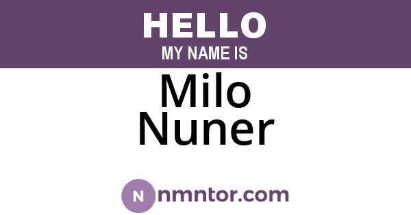 Milo Nuner