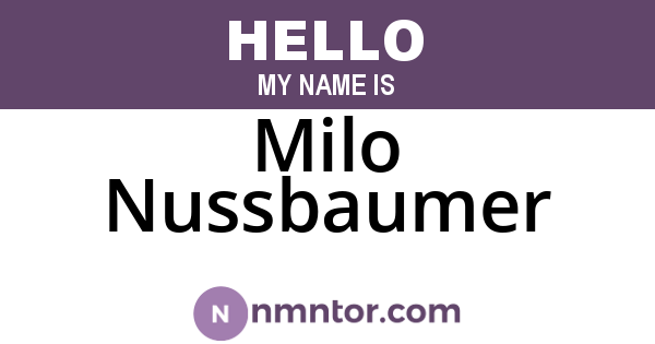 Milo Nussbaumer