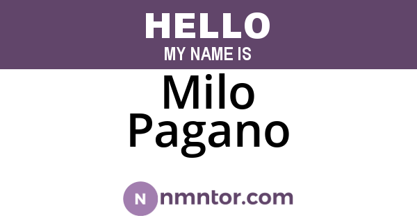 Milo Pagano