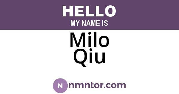 Milo Qiu