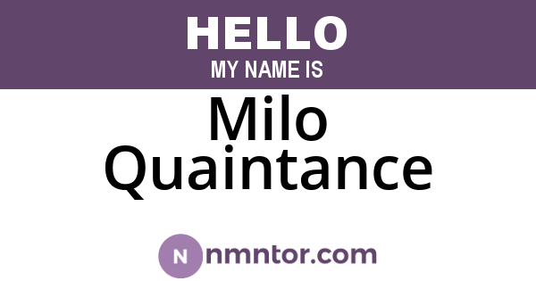 Milo Quaintance