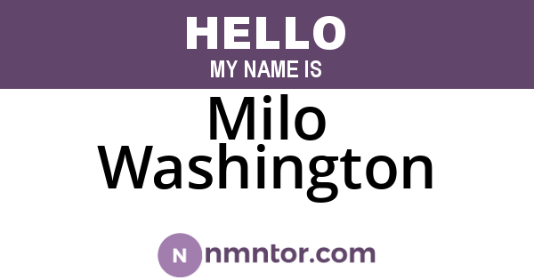 Milo Washington
