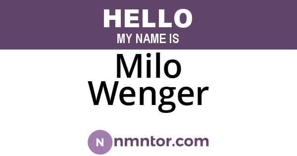 Milo Wenger