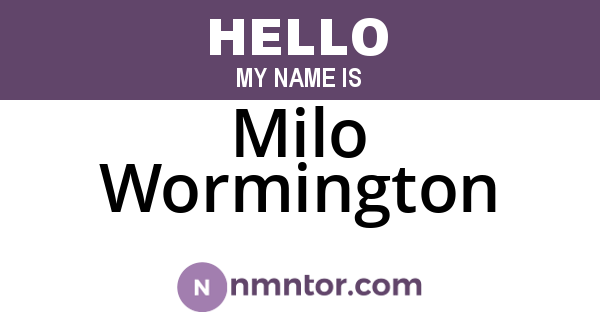 Milo Wormington