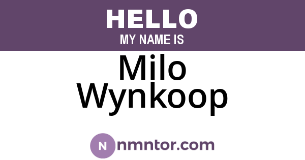 Milo Wynkoop