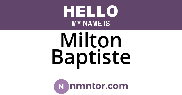 Milton Baptiste