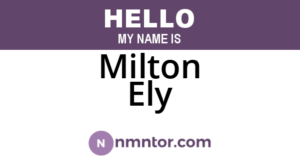 Milton Ely