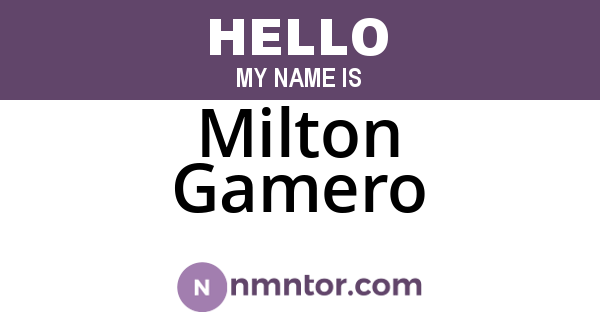 Milton Gamero