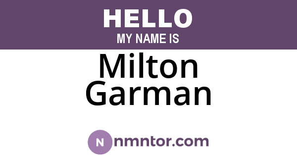 Milton Garman