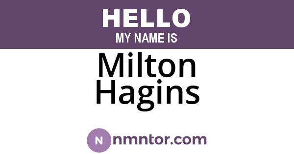 Milton Hagins