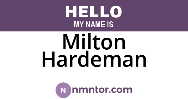 Milton Hardeman