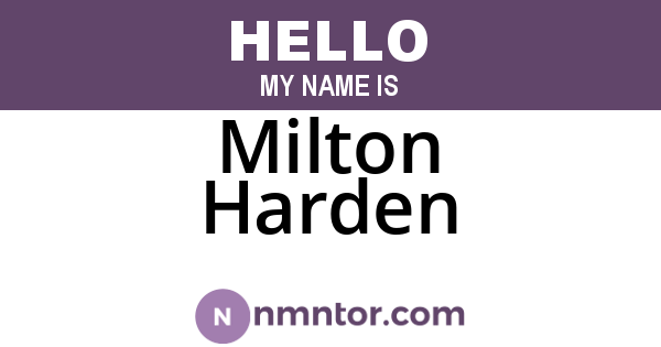 Milton Harden