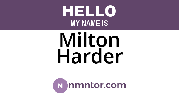 Milton Harder
