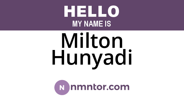 Milton Hunyadi