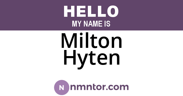 Milton Hyten