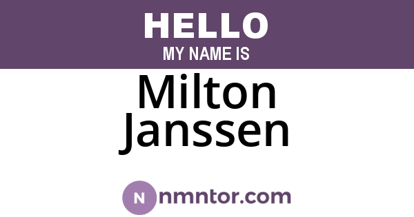 Milton Janssen