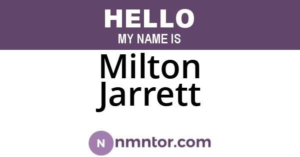 Milton Jarrett