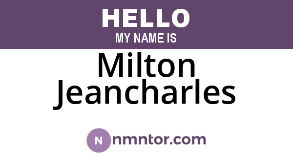 Milton Jeancharles