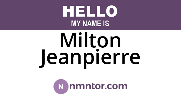 Milton Jeanpierre