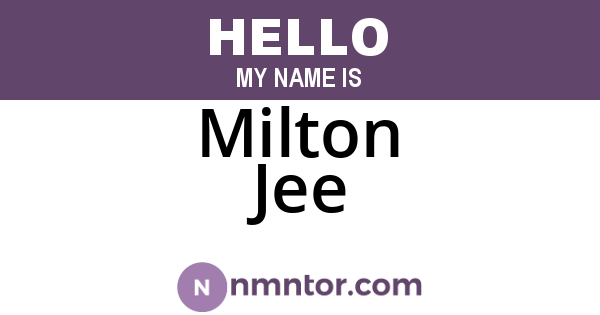 Milton Jee
